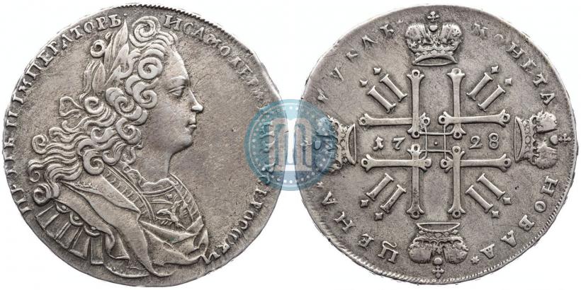 Фото 1 рубль 1728 года  "Тип 1727"