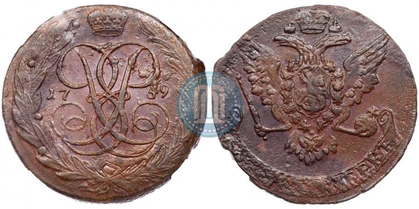 Фото 5 копеек 1759 года  