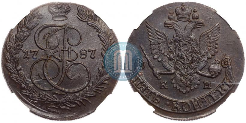 Фото 5 копеек 1787 года КМ 