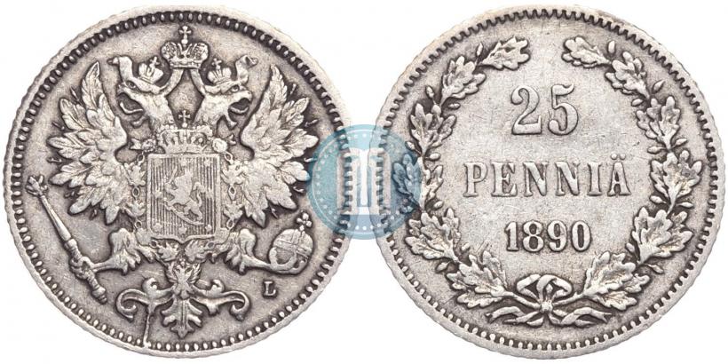 Фото 25 пенни 1890 года L 
