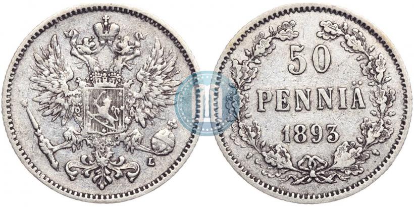 Фото 50 пенни 1893 года L 