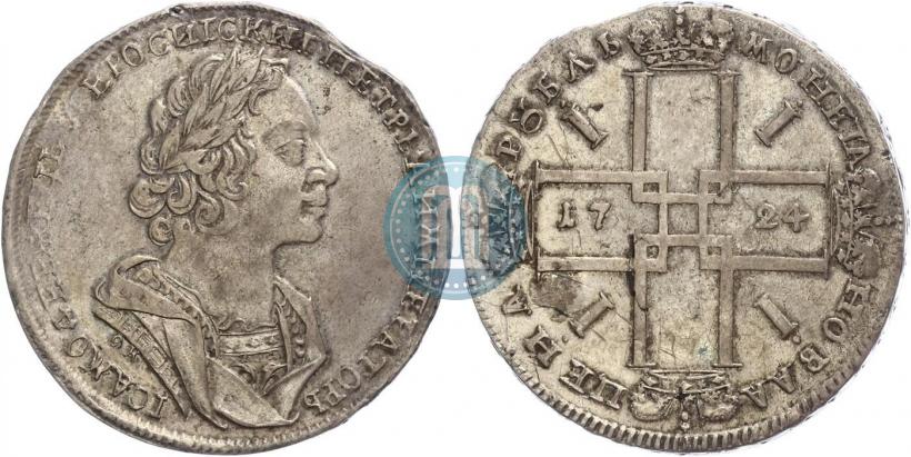 Picture 1 rouble 1724 year OK "Portrait in ancient armour"