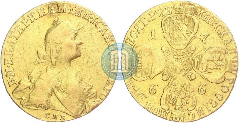 Picture 10 roubles 1766 year СПБ 