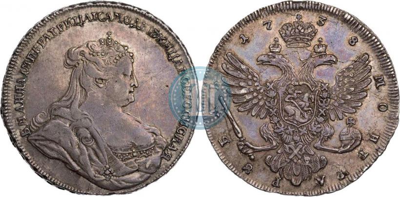 Фото 1 рубль 1738 года  "Петербургский тип"