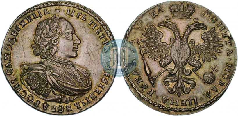 Фото 1 рубль 1719 года OK "Портрет в латах"
