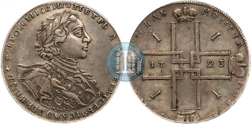 Фото 1 рубль 1723 года OK "Портрет в горностаевой мантии"