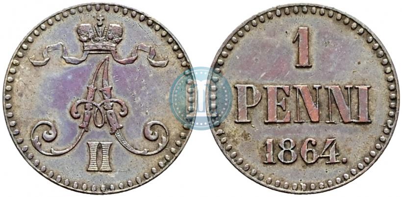 Picture 1 penni 1864 year  