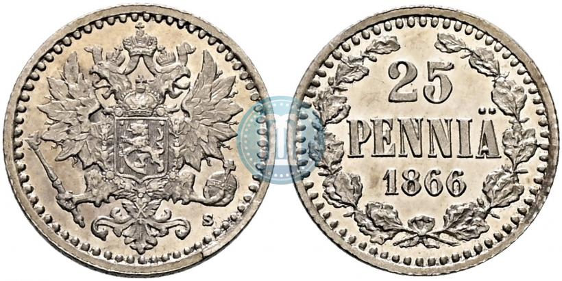 Picture 25 pennia 1866 year S 
