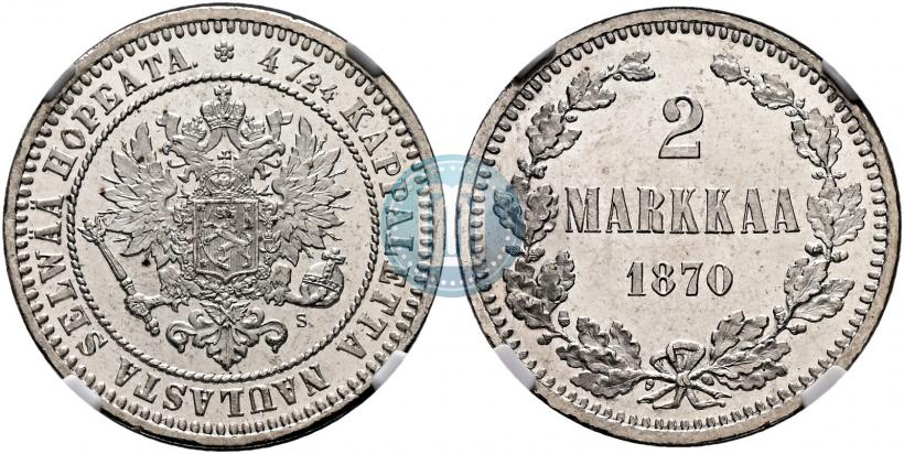 Picture 2 markkaa 1870 year S 