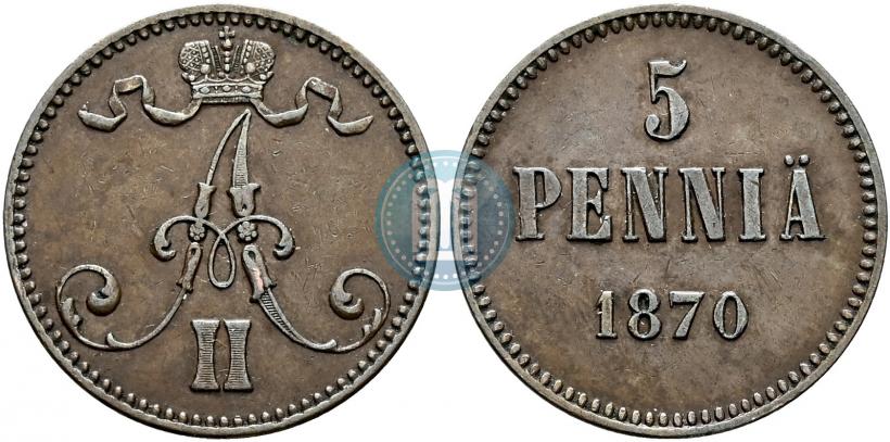 Picture 5 pennia 1870 year  