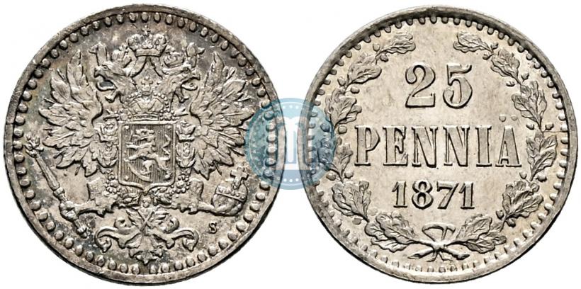 Picture 25 pennia 1871 year S 