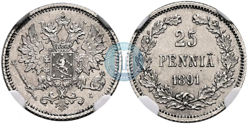 Picture 25 pennia 1891 year L 