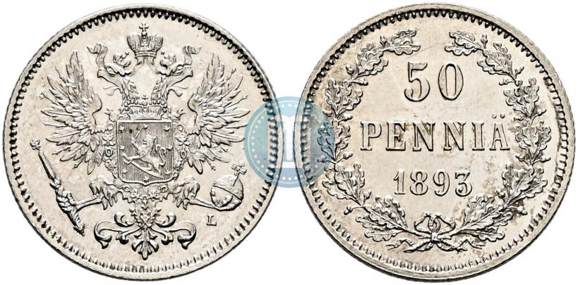 Picture 50 pennia 1893 year L 