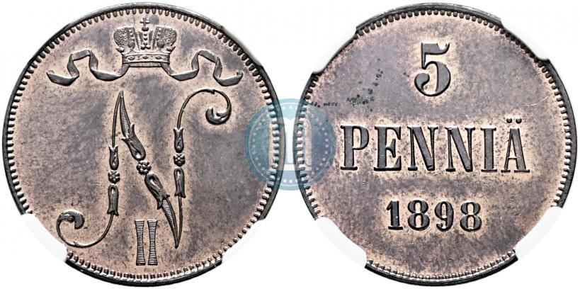 Picture 5 pennia 1898 year  