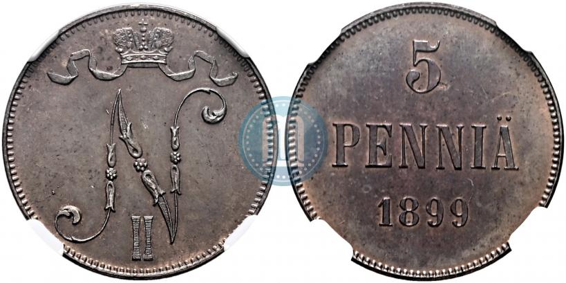 Picture 5 pennia 1899 year  