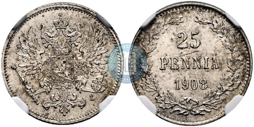 Фото 25 пенни 1908 года L 