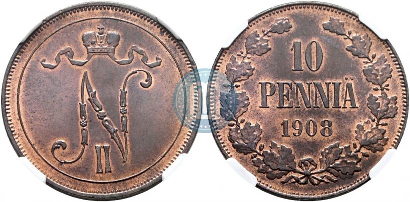 Фото 10 пенни 1908 года  