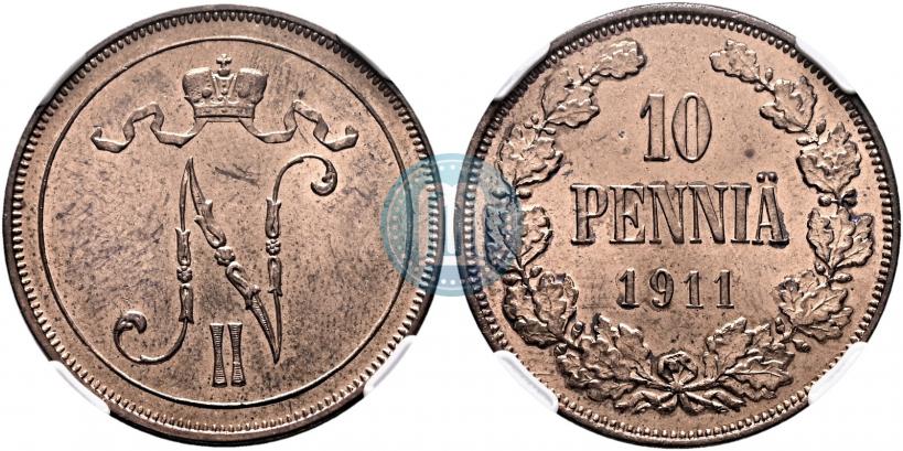 Picture 10 pennia 1911 year  