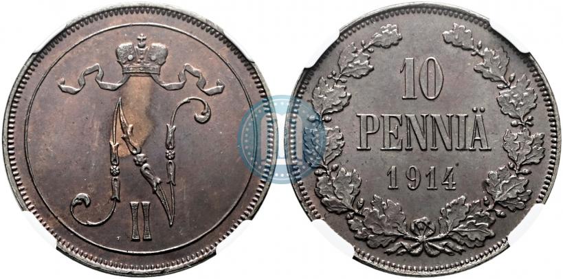Picture 10 pennia 1914 year  