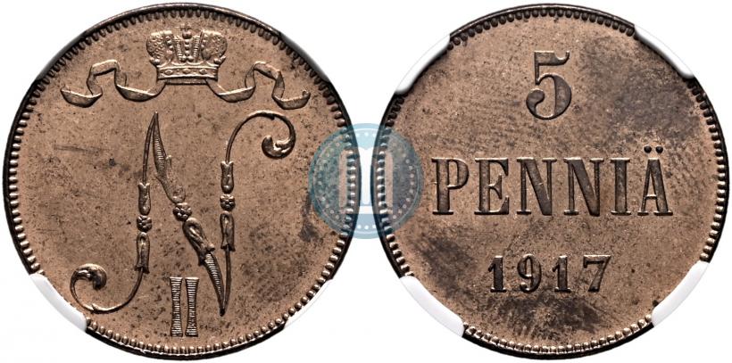Picture 5 pennia 1917 year  