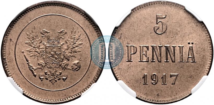 Picture 5 pennia 1917 year  