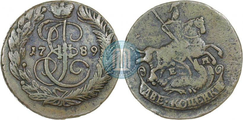 Picture 2 kopecks 1789 year ЕМ 
