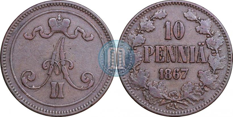 Picture 10 pennia 1867 year  