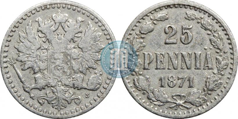 Фото 25 пенни 1871 года S 