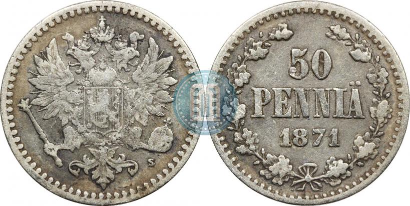 Фото 50 пенни 1871 года S 