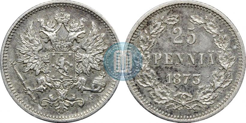 Фото 25 пенни 1873 года S 
