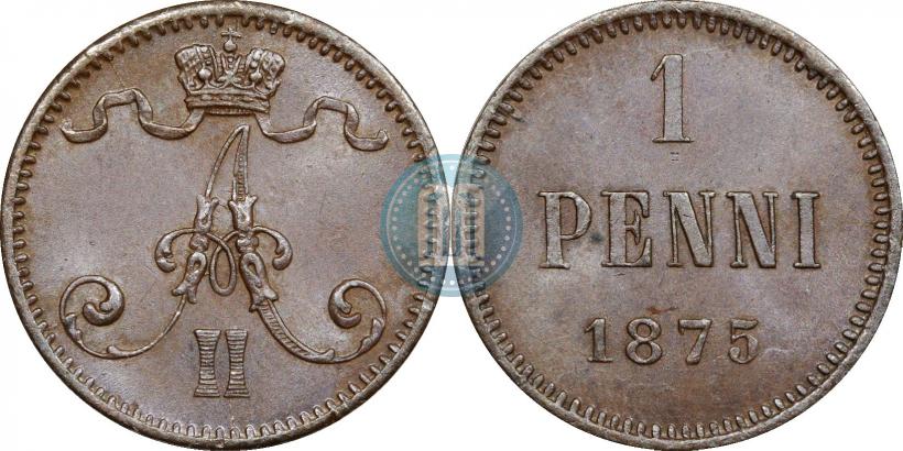 Фото 1 пенни 1875 года  