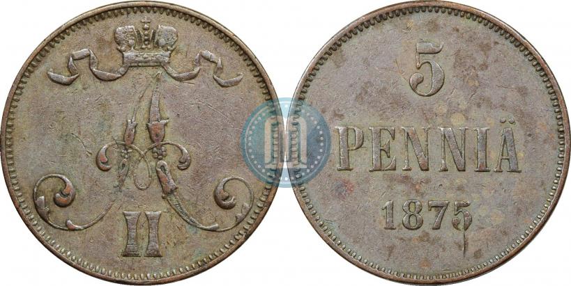 Фото 5 пенни 1875 года  