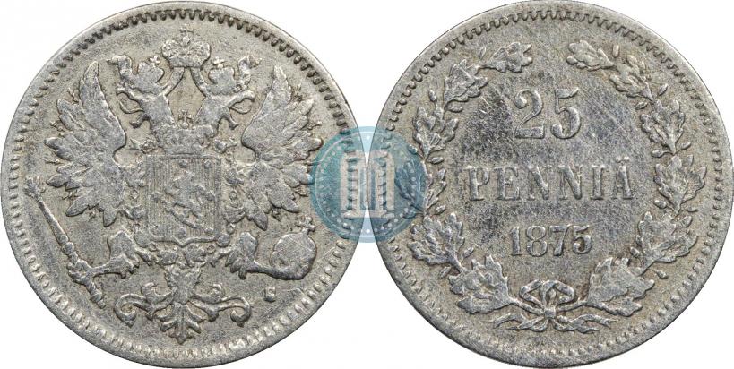 Фото 25 пенни 1875 года S 