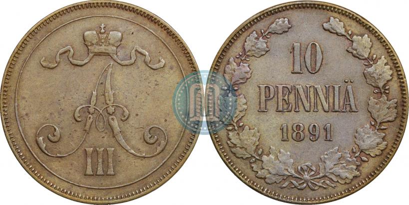 Picture 10 pennia 1891 year  