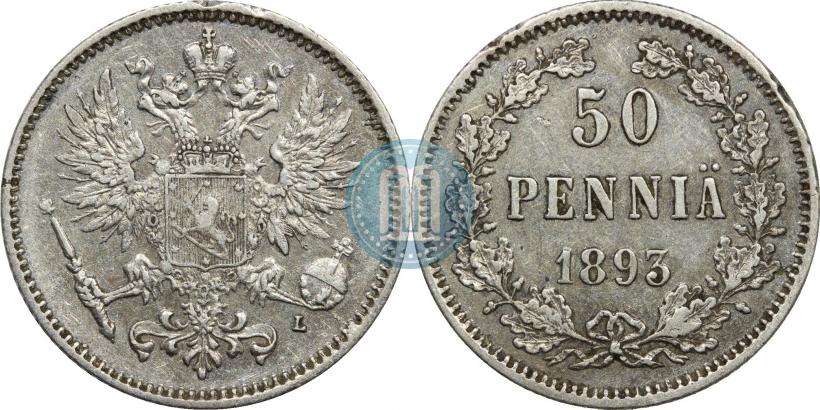 Picture 50 pennia 1893 year L 