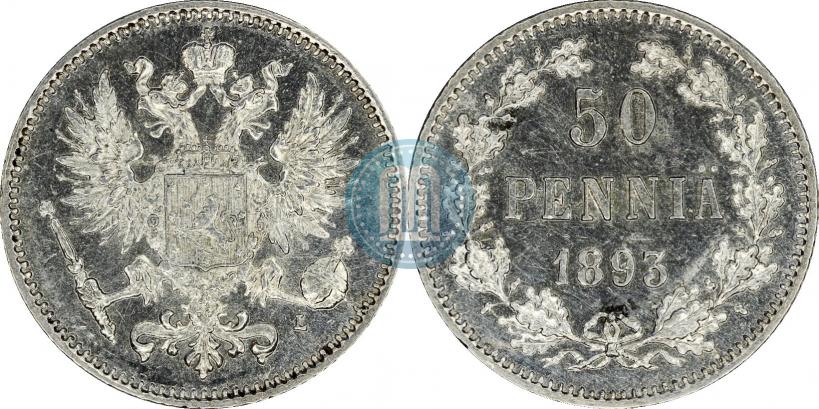 Picture 50 pennia 1893 year L 