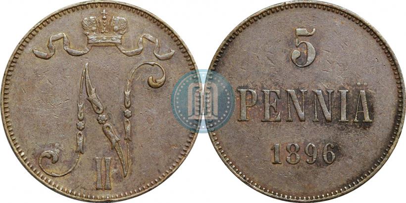 Picture 5 pennia 1896 year  