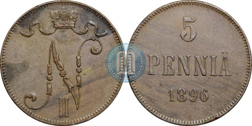 Picture 5 pennia 1896 year  
