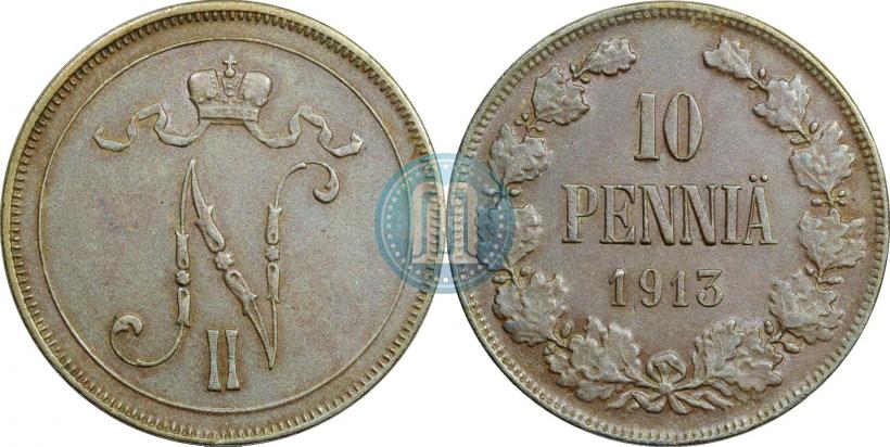 Фото 10 пенни 1913 года  