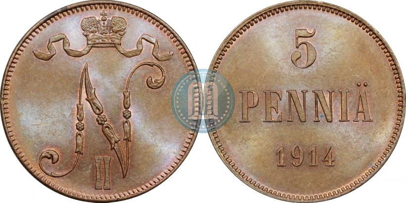 Picture 5 pennia 1914 year  