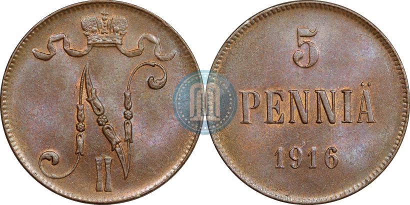 Picture 5 pennia 1916 year  
