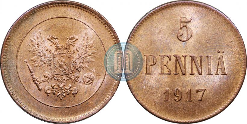 Фото 5 пенни 1917 года  