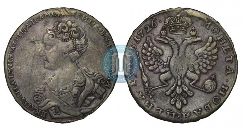 Picture 1 rouble 1726 year  "Moscow type, portrait turned to the left"
