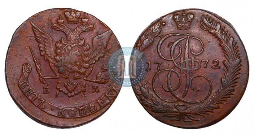 Picture 5 kopecks 1772 year ЕМ 