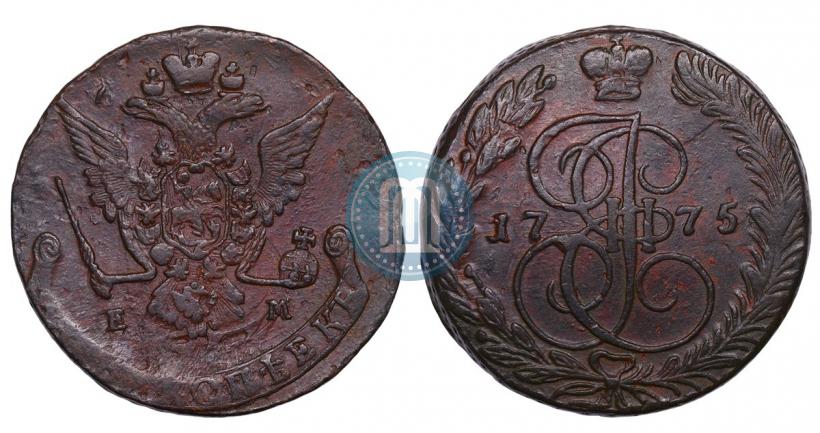 Picture 5 kopecks 1775 year ЕМ 