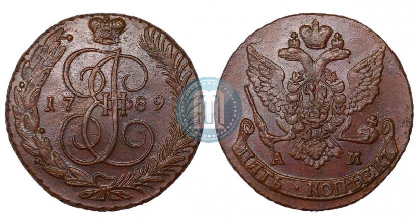 Picture 5 kopecks 1789 year АМ 