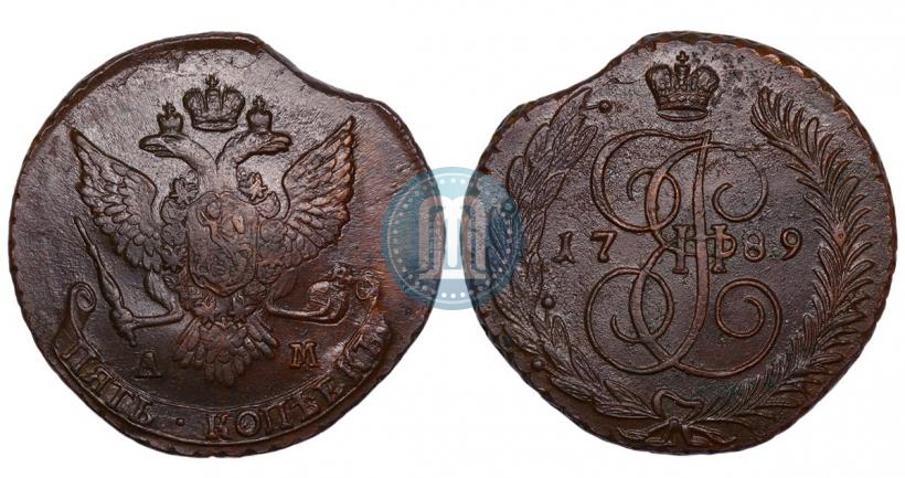 Picture 5 kopecks 1789 year АМ 