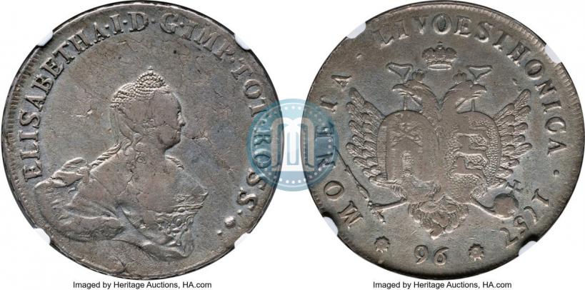 Picture 96 kopecks 1757 year  "For Livonia"