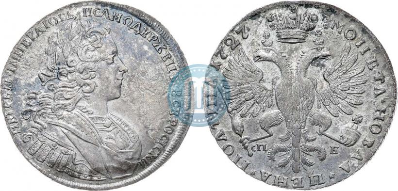 Фото Полтина 1727 года СПБ "Петербургский тип"