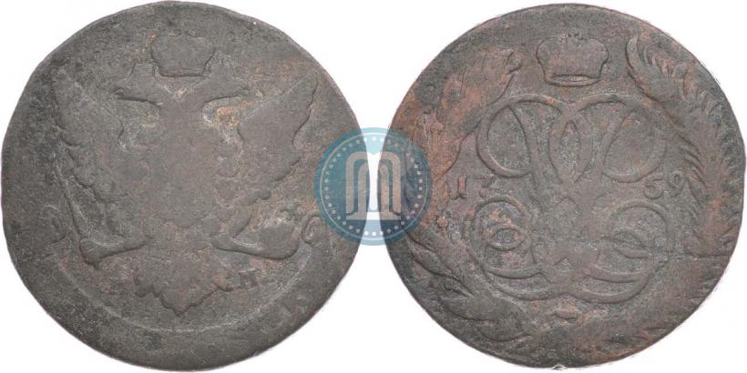 Фото 5 копеек 1759 года ММ 